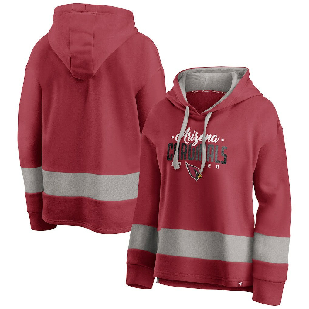Women's Huddle Up Fundamental Fleece Color Block Pullover Hoodie - Arizona Cardinals Hoodies
