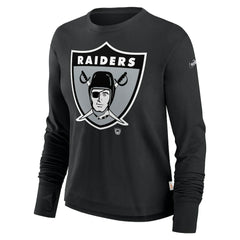 Women's Large Logo Cropped Long Sleeve Fashion T-Shirt - Las Vegas Raiders T-shirts