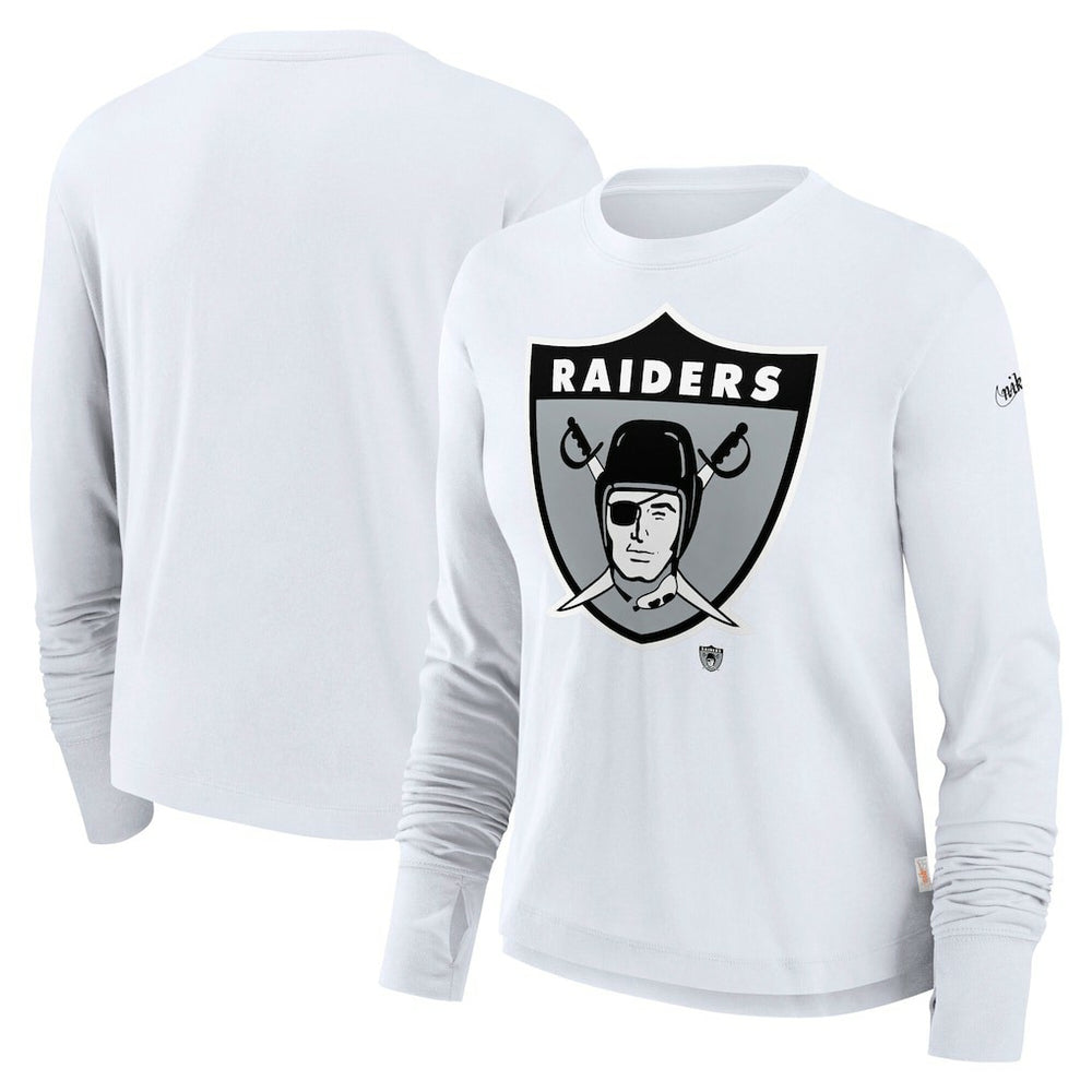 Women's Large Logo Cropped Long Sleeve Fashion T-Shirt - Las Vegas Raiders T-shirts