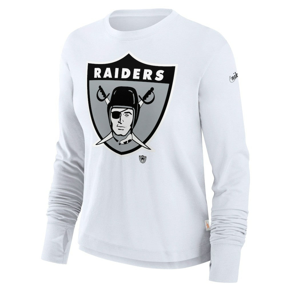 Women's Large Logo Cropped Long Sleeve Fashion T-Shirt - Las Vegas Raiders T-shirts