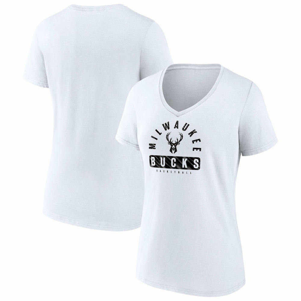 Fanatics Milwaukee Bucks Women's Bench Warmer V-Neck T-Shirt