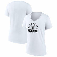 Fanatics Milwaukee Bucks Women's Bench Warmer V-Neck T-Shirt
