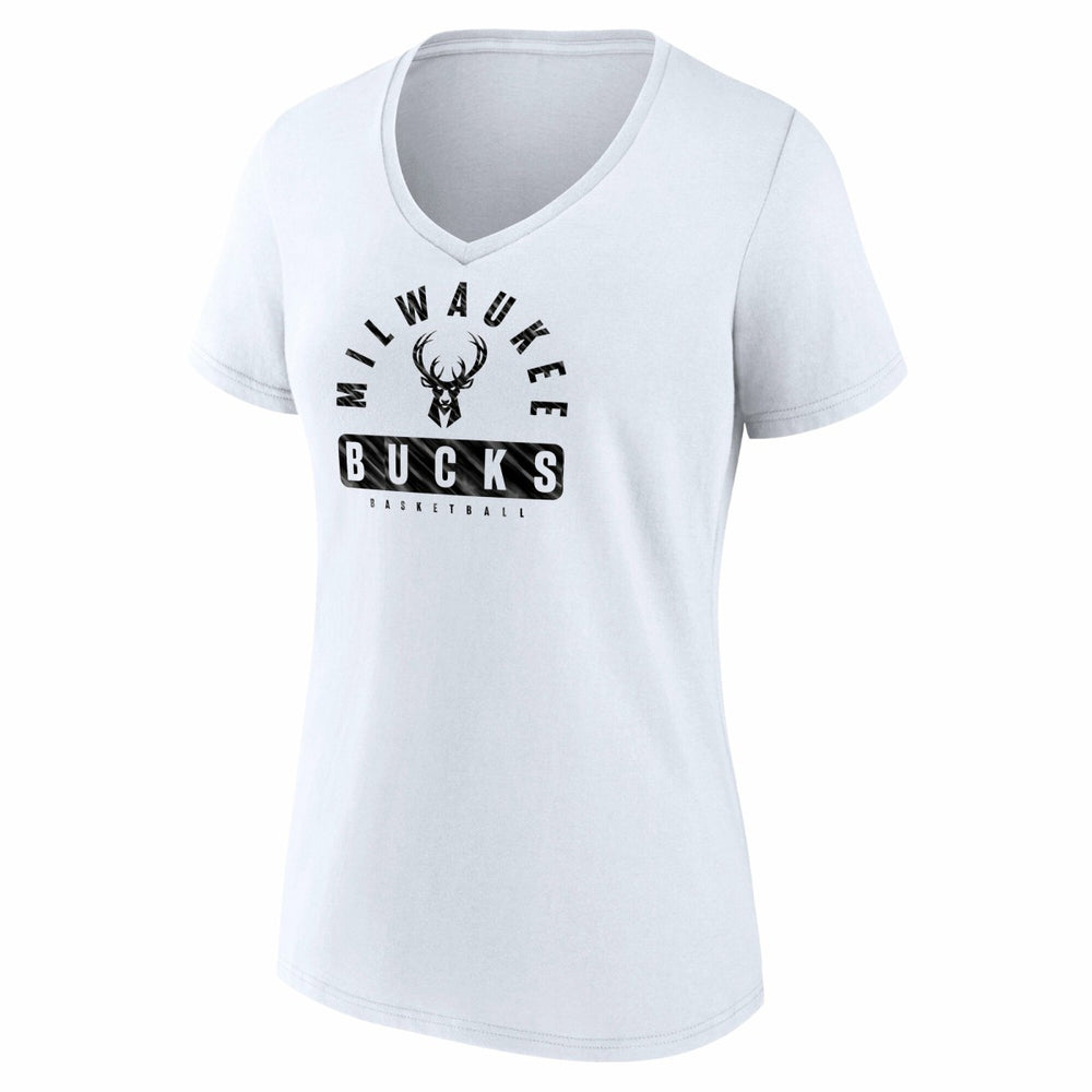 Fanatics Milwaukee Bucks Women's Bench Warmer V-Neck T-Shirt