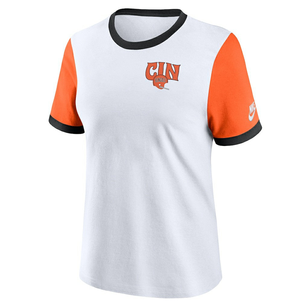 Women's Rewind Ringer Tri-Blend T-Shirt - Cincinnati Bengals T-shirts