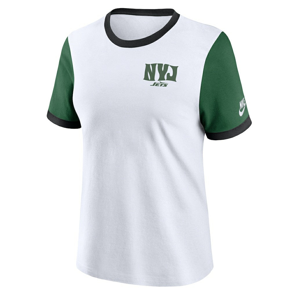 Women's Rewind Ringer Tri-Blend T-Shirt - New York Jets T-shirts