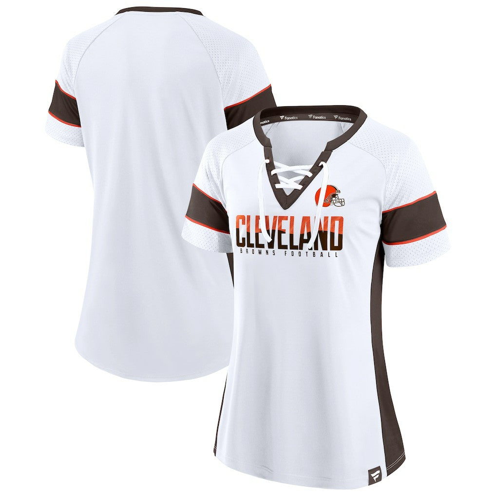Women's Athena Lace-Up V-Neck T-Shirt - Cleveland Browns T-shirts