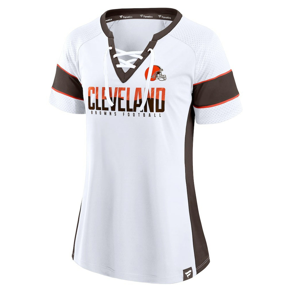 Women's Athena Lace-Up V-Neck T-Shirt - Cleveland Browns T-shirts