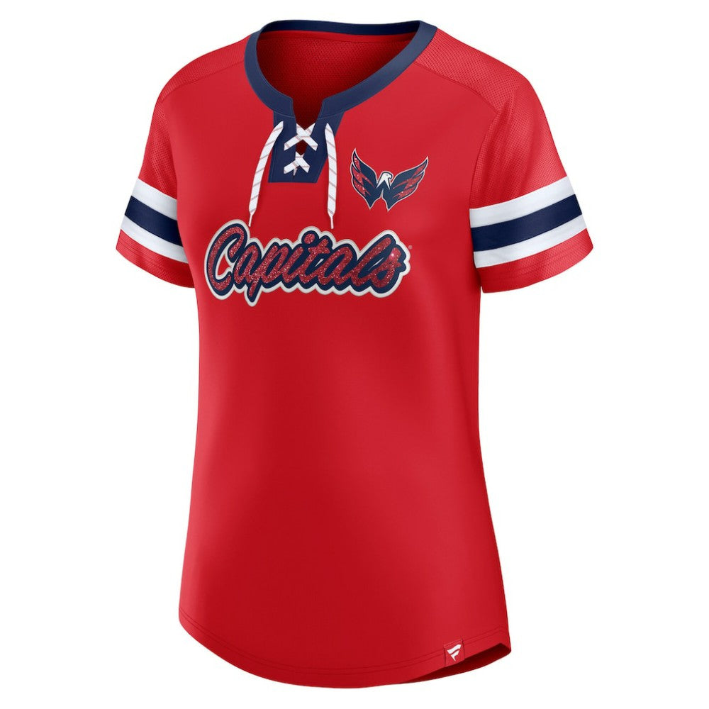 NHL Washington Capitals Fanatics Women's Iconic Athena Lace-Up T-Shirt