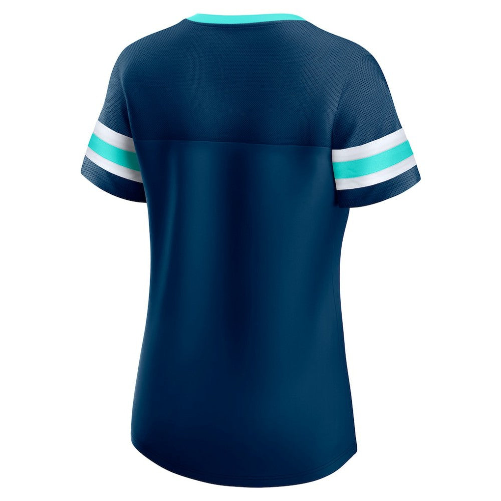 NHL Seattle Kraken Fanatics Women's Iconic Athena Lace-Up T-Shirt