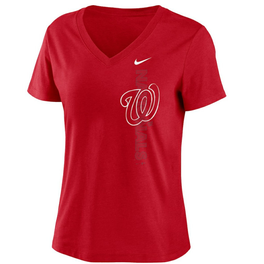 Red Washington Nationals Nike Women's Local Team Tri-Blend V-Neck T-Shirt