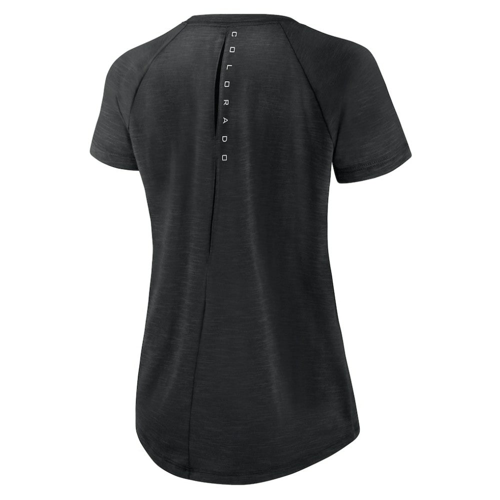 Heather Black Colorado Rockies Nike Women's Summer Breeze Raglan Fashion T-Shirt