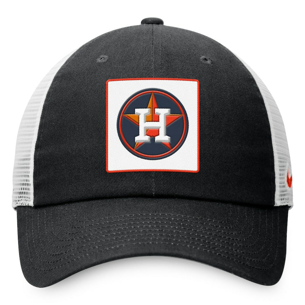 Black Houston Astros Nike Rise Adjustable Trucker Hat