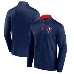 Heather Navy Minnesota Twins Fanatics Fundamentals Quarter-Zip Pullover