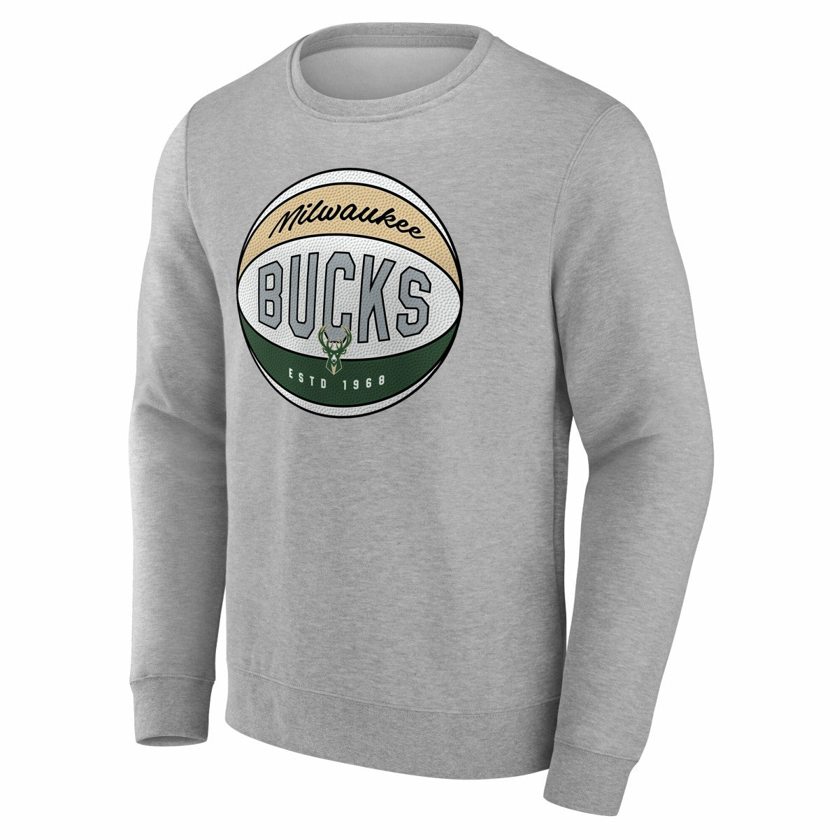 Fanatics Milwaukee Bucks True Classics Hard Color Fleece Pullover Sweatshirt