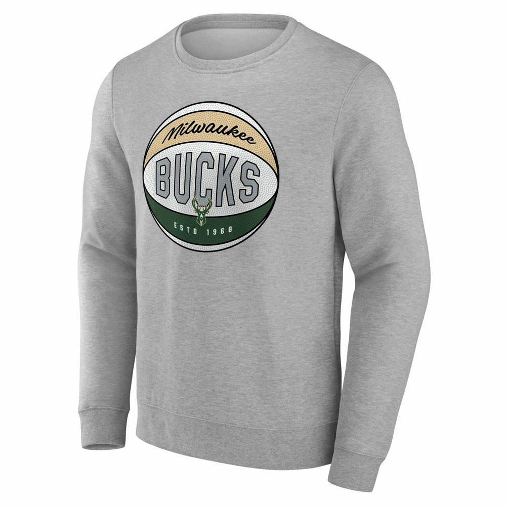 Fanatics Milwaukee Bucks True Classics Hard Color Fleece Pullover Sweatshirt