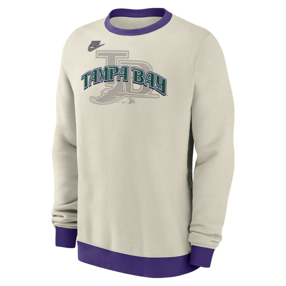 Cream Tampa Bay Rays Nike Cooperstown Collection Fleece Pullover Sweatshirt
