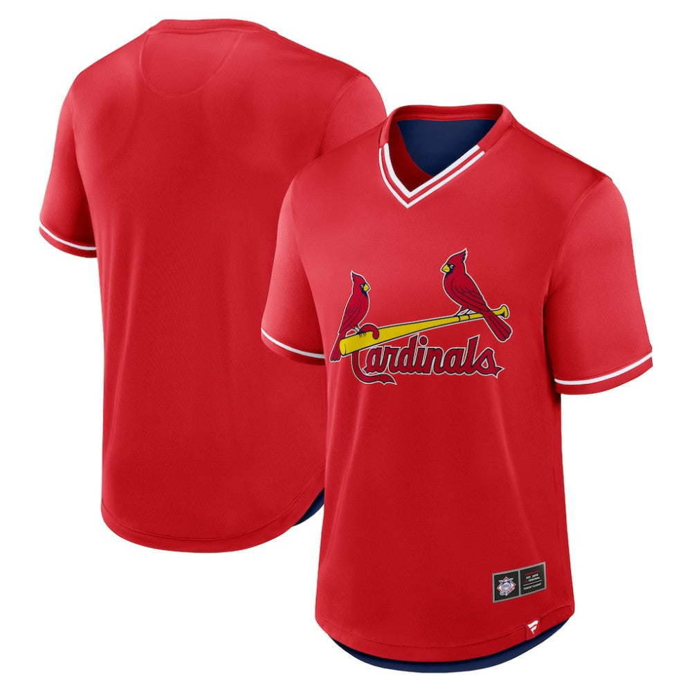 Red St. Louis Cardinals Fanatics Fantastic Finish V-Neck Fashion T-Shirt