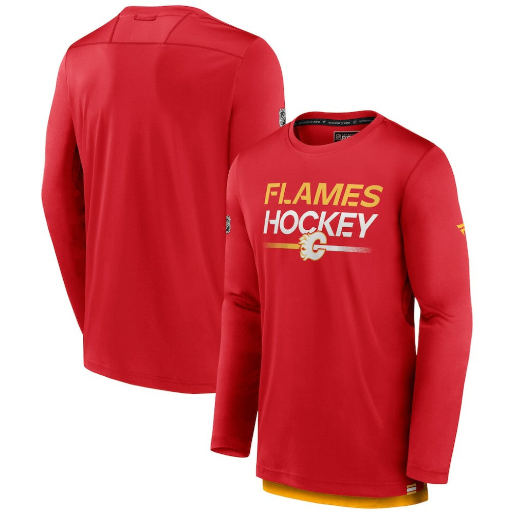 NHL Calgary Flames Fanatics Authentic Pro Tech Long Sleeve T-Shirt