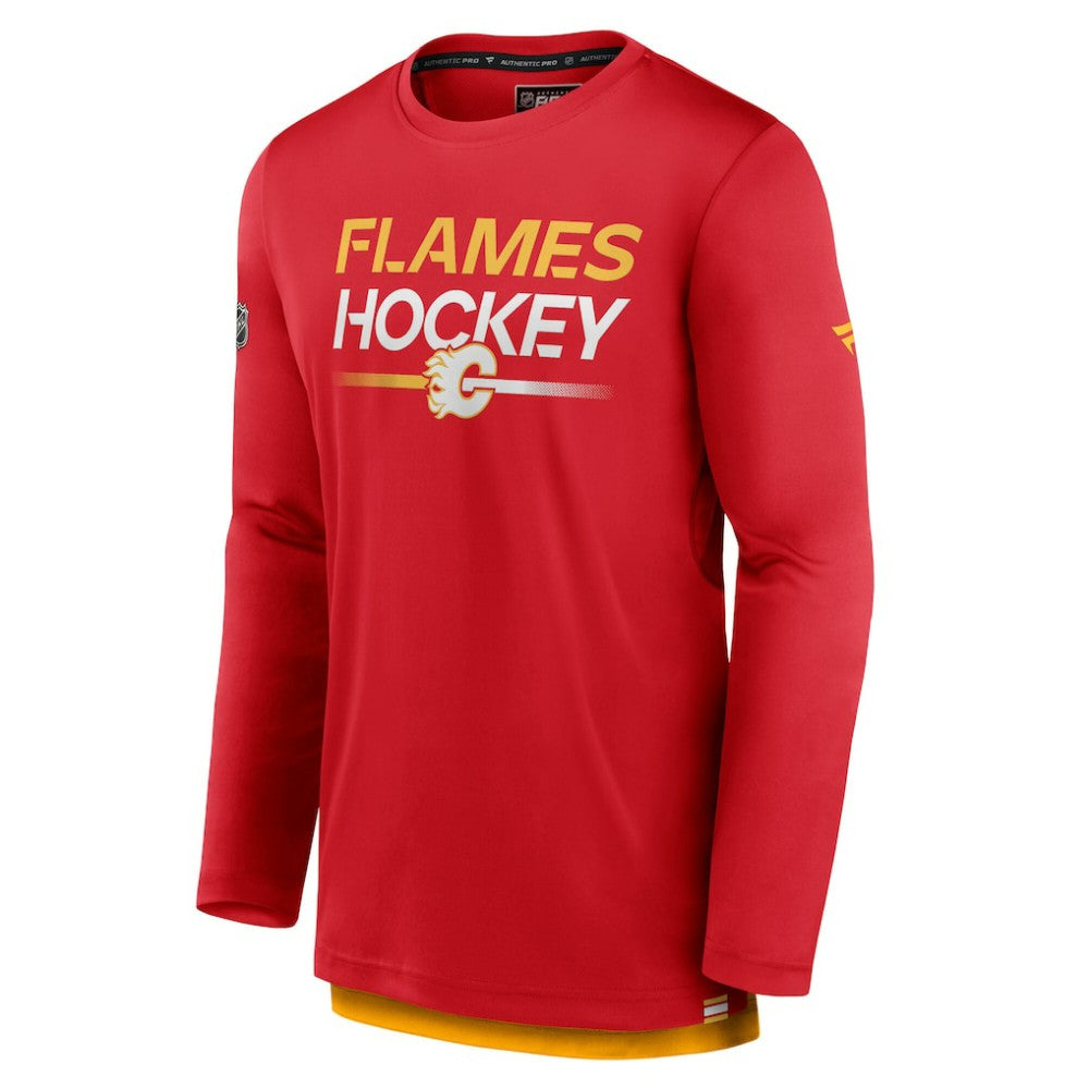 NHL Calgary Flames Fanatics Authentic Pro Tech Long Sleeve T-Shirt