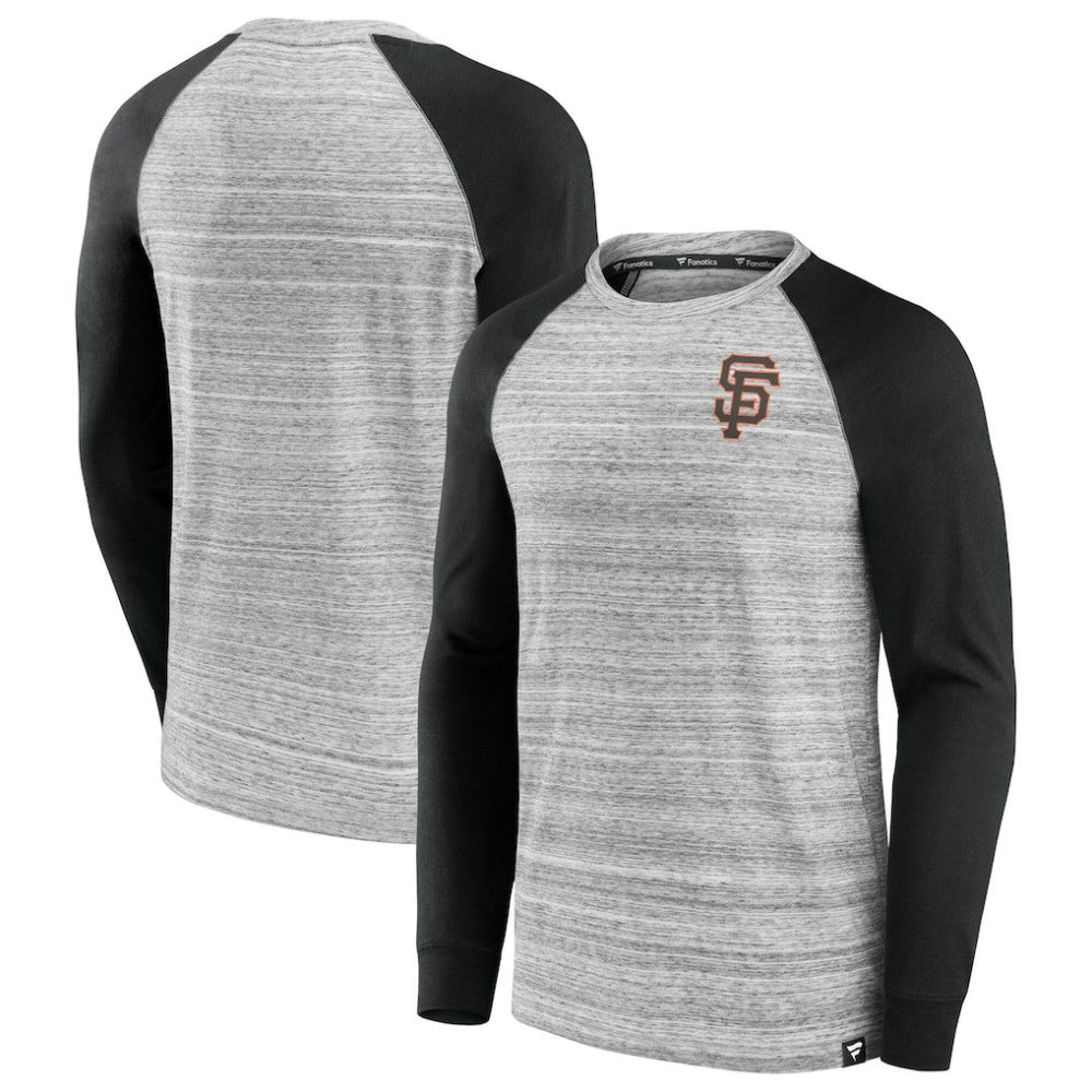 Gray/Black San Francisco Giants Fanatics Iconic Streaky Raglan Long Sleeve T-Shirt