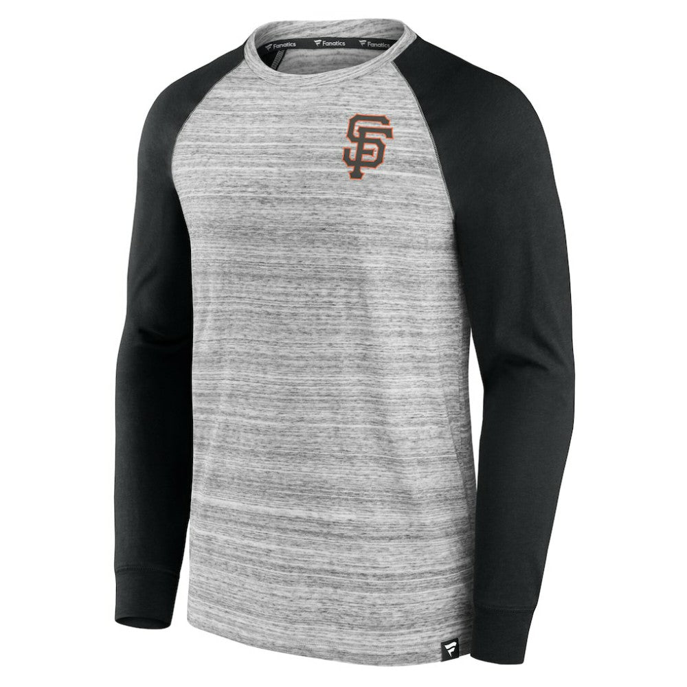 Gray/Black San Francisco Giants Fanatics Iconic Streaky Raglan Long Sleeve T-Shirt