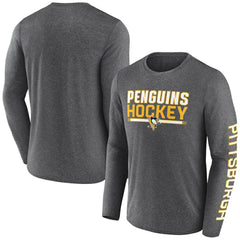 NHL Pittsburgh Penguins Fanatics Sweep Iconic Synthetic Long Sleeve T-Shirt