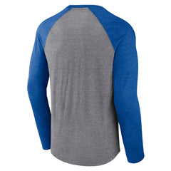 NHL St. Louis Blues Fanatics Goal Crease Raglan Tri-Blend Long Sleeve T-Shirt