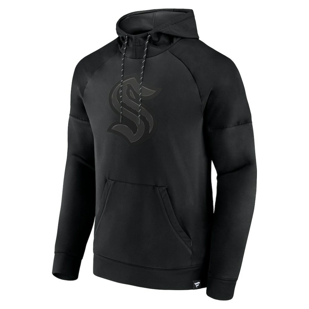 NHL Seattle Kraken Fanatics Black Ice Defender Raglan Pullover Hoodie