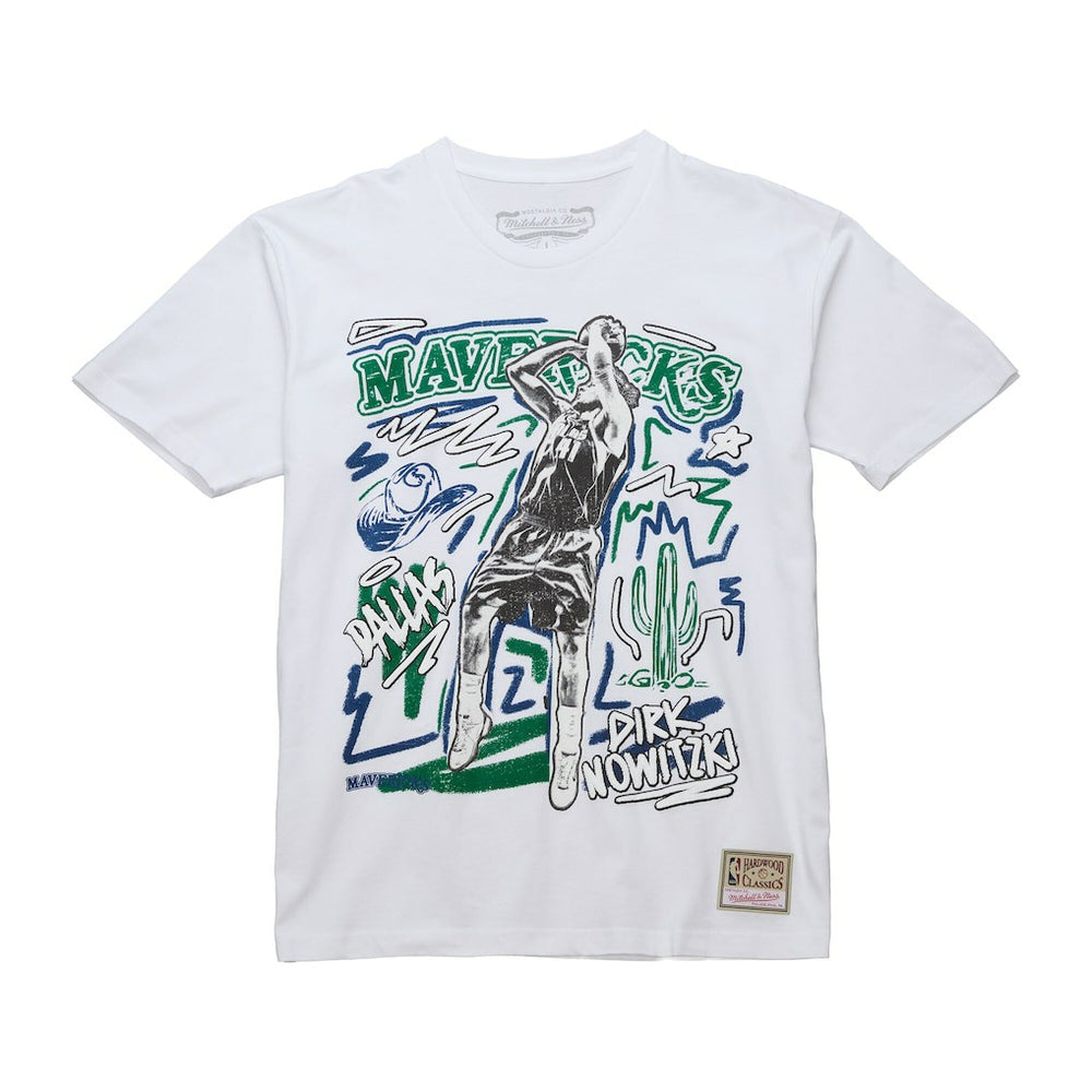 Mitchell & Ness Dirk Nowitzki Dallas Mavericks Hardwood Classics Chalked Up T-Shirt sale