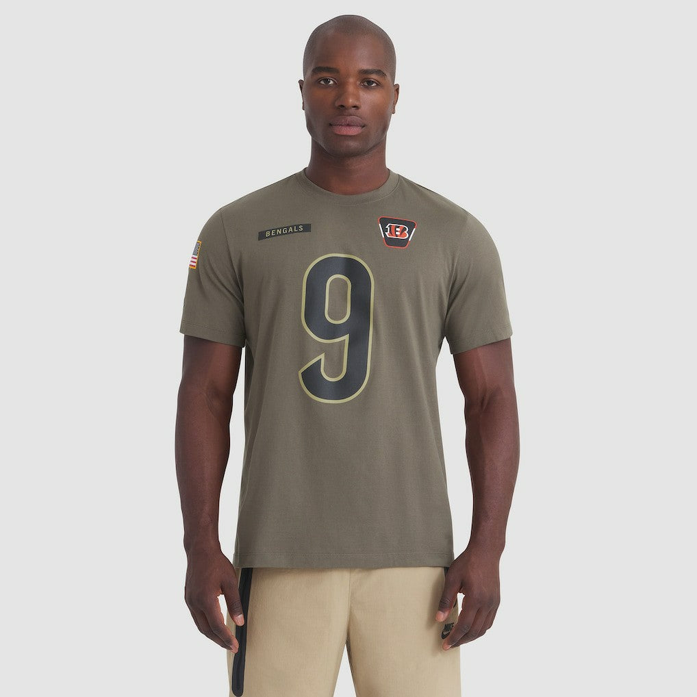 Joe Burrow  2025 Salute to Service Name & Number T-Shirt - Cincinnati Bengals T-shirts