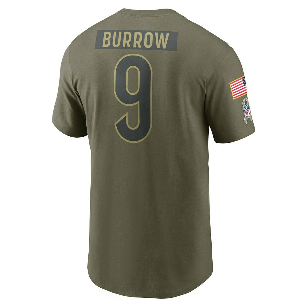 Joe Burrow  2025 Salute to Service Name & Number T-Shirt - Cincinnati Bengals T-shirts