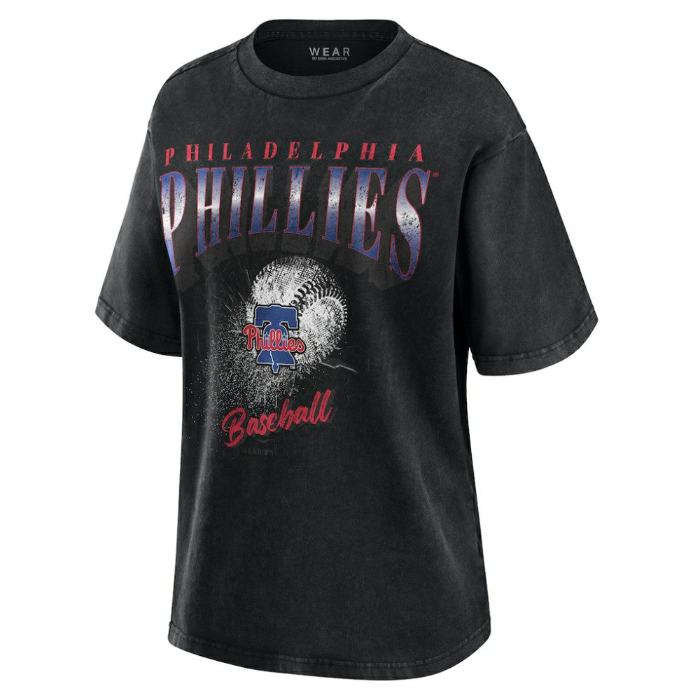 Charcoal Philadelphia Phillies WEAR by Erin Andrews Women's Oversized Boyfriend T-Shirt