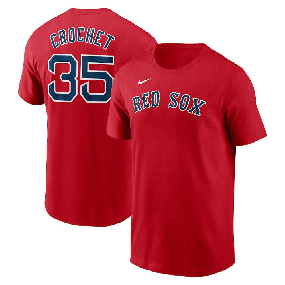 Red Garrett Crochet Boston Red Sox Nike Fuse Name & Number T-Shirt