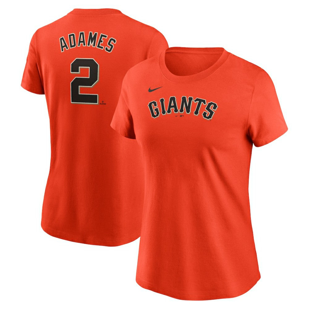 Orange Willy Adames San Francisco Giants Nike Women's Cooperstown Collection Fuse Name & Number T-Shirt