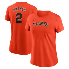 Orange Willy Adames San Francisco Giants Nike Women's Cooperstown Collection Fuse Name & Number T-Shirt