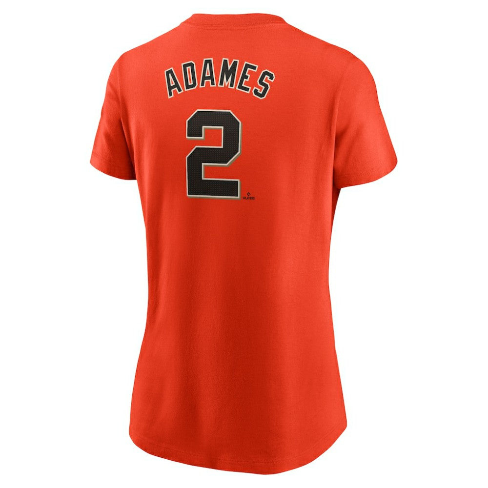 Orange Willy Adames San Francisco Giants Nike Women's Cooperstown Collection Fuse Name & Number T-Shirt