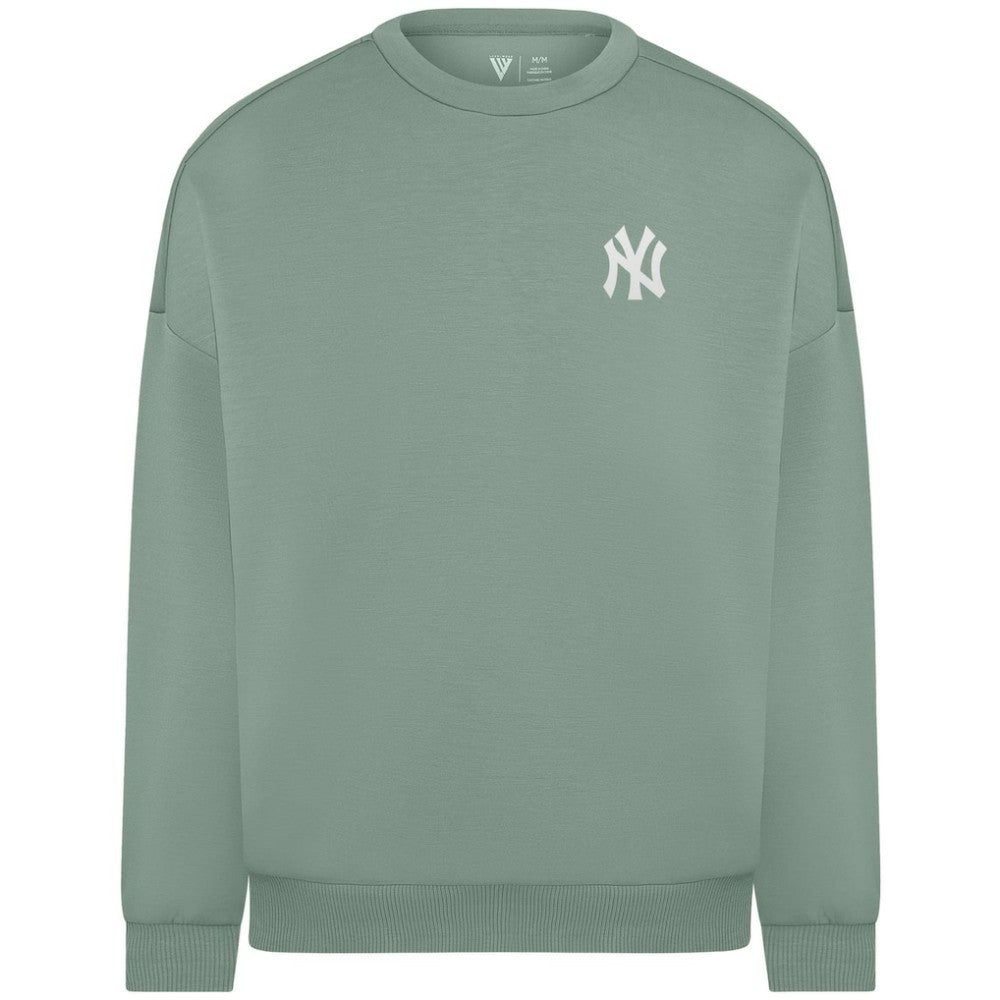 Sage Green New York Yankees Levelwear Women's Luxe Signature Tri-Blend Pullover Sweatshirt