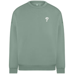 Sage Green Philadelphia Phillies Levelwear Women's Luxe Signature Tri-Blend Pullover Sweatshirt