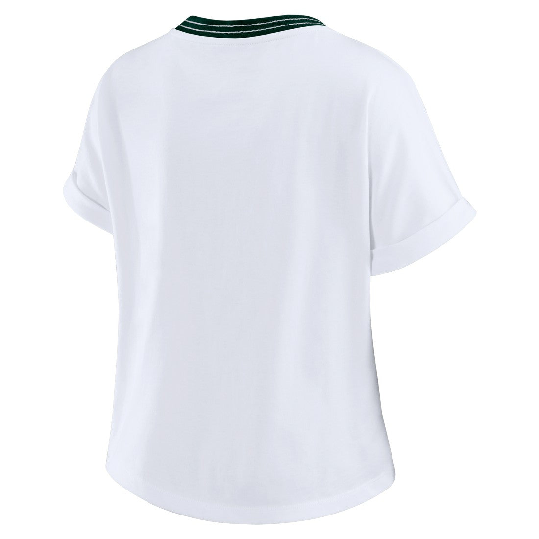WEAR by Erin Andrews Women's Cropped Center Stripe Dolman T-Shirt - Green Bay Packers T-shirts