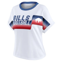 WEAR by Erin Andrews Women's Cropped Center Stripe Dolman T-Shirt - Buffalo Bills T-shirts