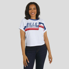 WEAR by Erin Andrews Women's Cropped Center Stripe Dolman T-Shirt - Buffalo Bills T-shirts