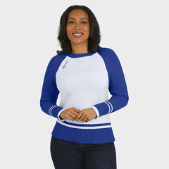 WEAR by Erin Andrews Women's Colorblock Raglan Sweater - Los Angeles Rams