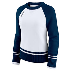 WEAR by Erin Andrews Women's Colorblock Raglan Sweater - New England Patriots