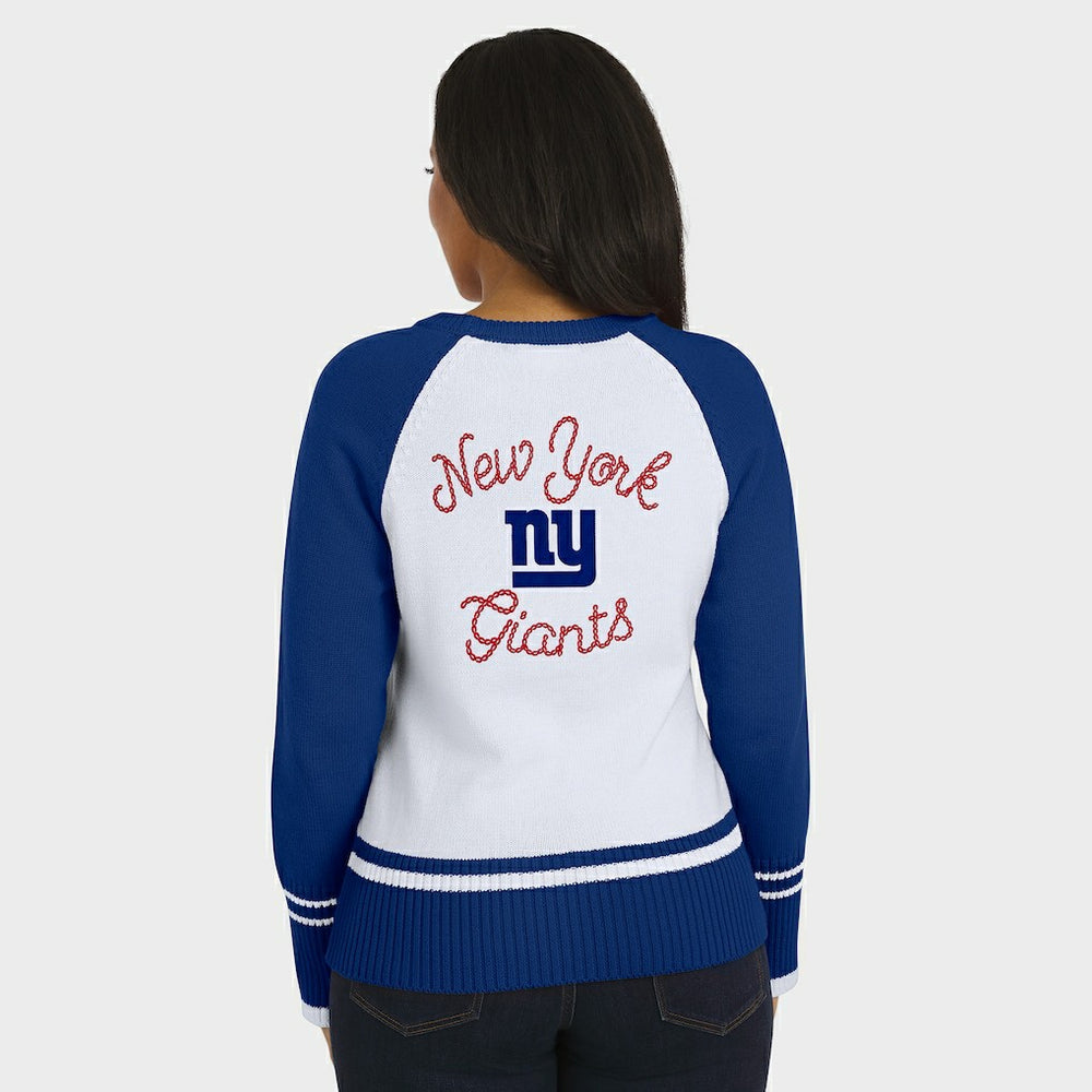 WEAR by Erin Andrews Women's Colorblock Raglan Sweater - New York Giants