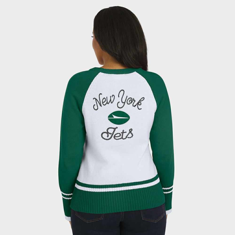 WEAR by Erin Andrews Women's Colorblock Raglan Sweater - New York Jets