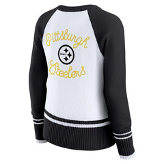 WEAR by Erin Andrews Women's Colorblock Raglan Sweater - Pittsburgh Steelers