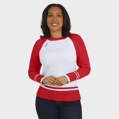 WEAR by Erin Andrews Women's Colorblock Raglan Sweater - San Francisco 49ers