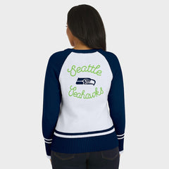 WEAR by Erin Andrews Women's Colorblock Raglan Sweater - Seattle Seahawks
