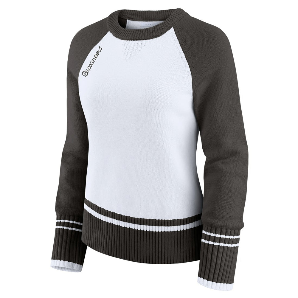 WEAR by Erin Andrews Women's Colorblock Raglan Sweater - Tampa Bay Buccaneers