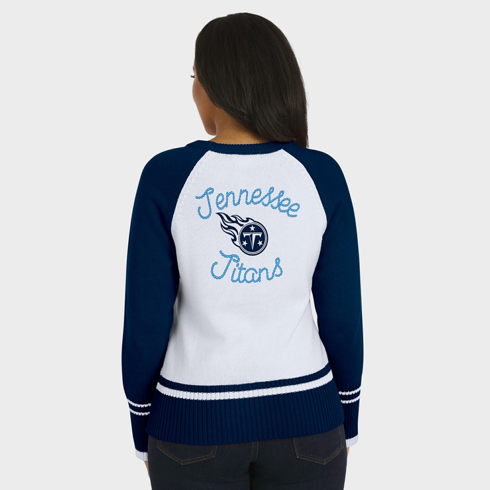 WEAR by Erin Andrews Women's Colorblock Raglan Sweater - Tennessee Titans